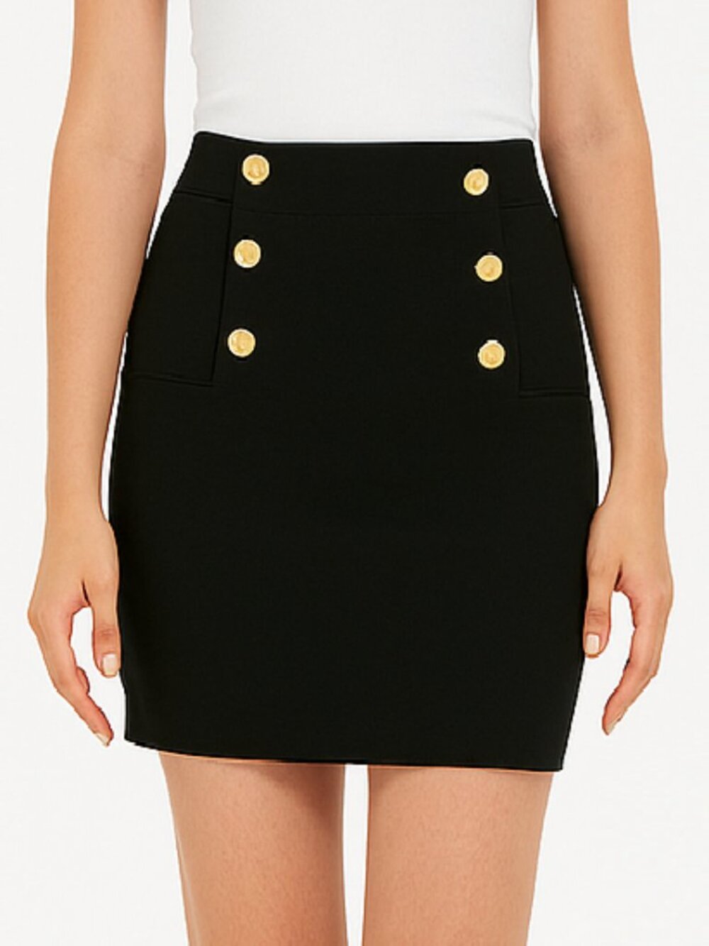 Black high Waist sailor style skirt‎